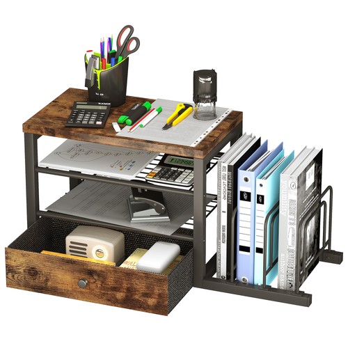 Wood desk organizer with - wood,
