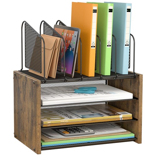 Tier wooden desk file - 4-tier,